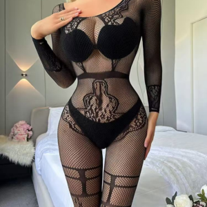 Veysira Lavinia Bodystocking with Floral Waist Motif