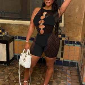 Veysira Mirestine Mini Dress with Descending Circular Torso Cutouts