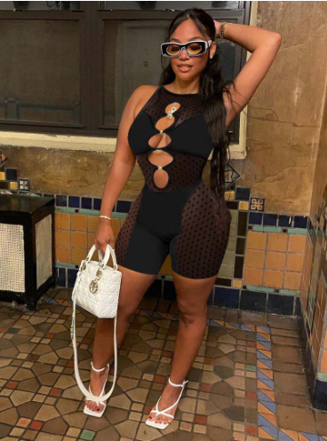 Veysira Mirestine Mini Dress with Descending Circular Torso Cutouts