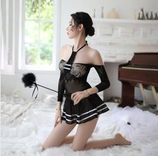 Veysira Sailor-Inspired Mesh Mini Dress