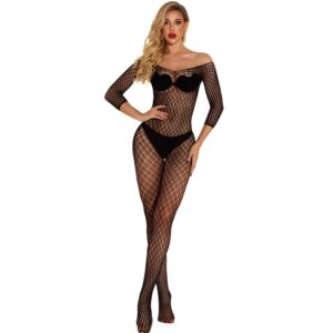 Veysira Long-Sleeve Fine-Net Bodystocking