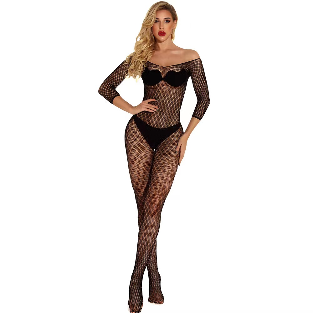 Veysira Long-Sleeve Fine-Net Bodystocking