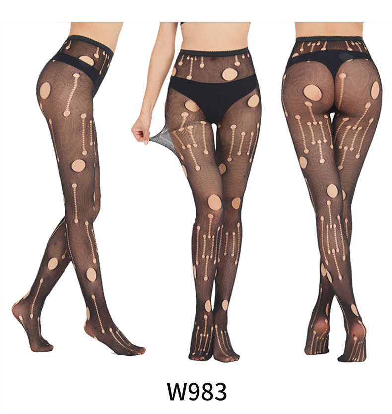 Veysira Distressed-Pattern Mesh Tights