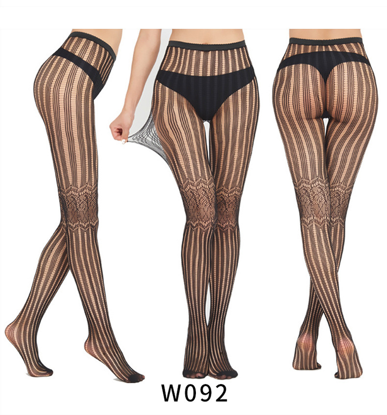 Veysira Vertical Stripe Mesh Tights