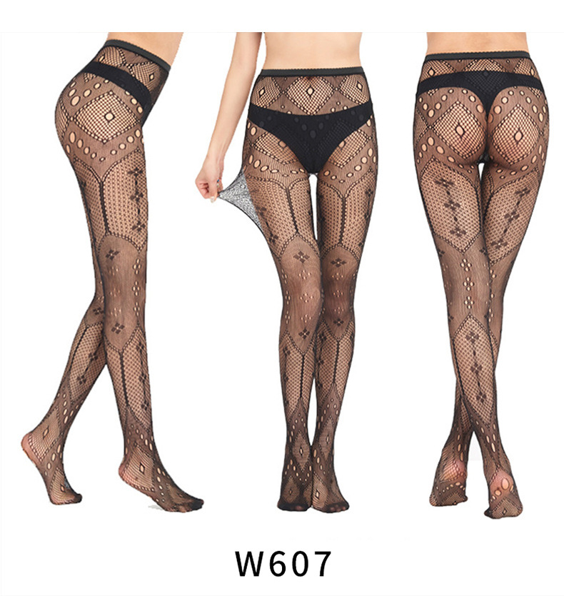 Veysira Decorative Scroll Mesh Tights