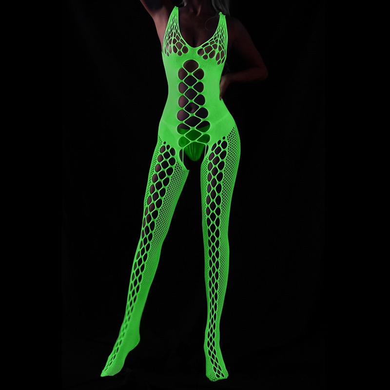 Veysira Plunge Halter Lattice Bodystocking - Image 2