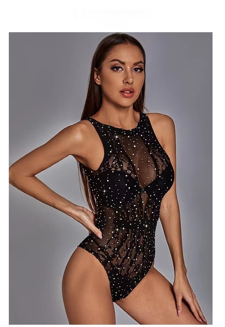 Veysira Seline Bodysuit with Curving Linear Mesh