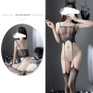 Veysira Fringe-Effect Garter Bodystocking