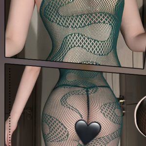 Veysira Halter Geometric Net Bodystocking