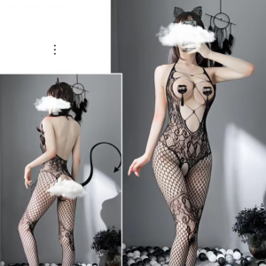 Veysira Halter Ladder Fishnet Bodystocking